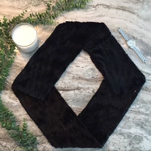 Black fur infinity scarf